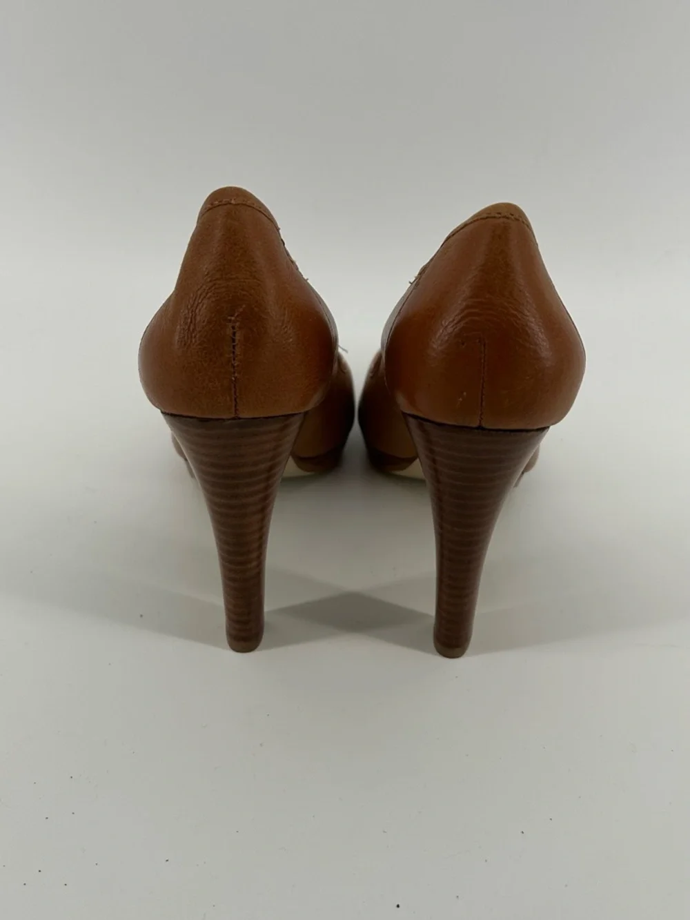 Banana Republic Tan Brown Peep-Toe High Heels